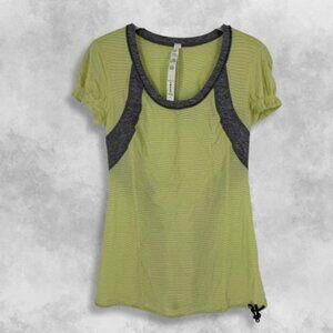 Lululemon T-Shirt Lightweight Breathable Moisture-Wicking Yellow Gray Women’s 6